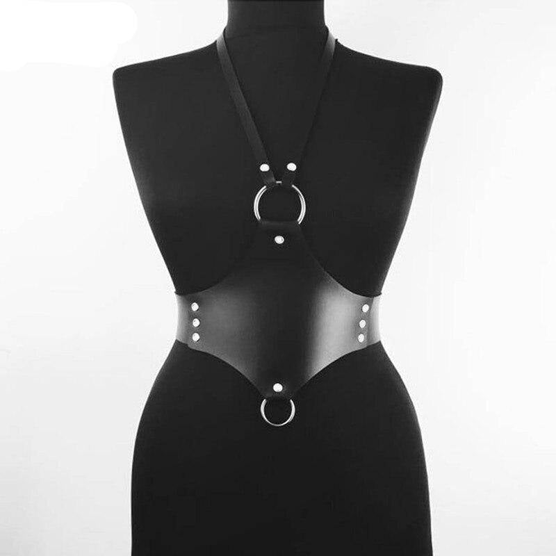 UYEE Gothic PU Leather Harness Blet Sexy Body Suspenders Belt For Women Bondage Adjustable Belt For Clubwear Techwear Straps