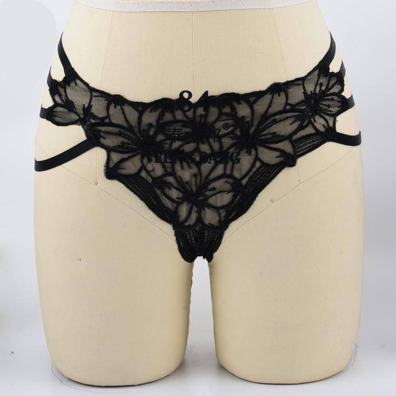 Black Lace Bottom Harness Panties China Things Sexy Lace Floral Body Harness Bondage Gothic G-string Briefs Lace Tassel Thongs